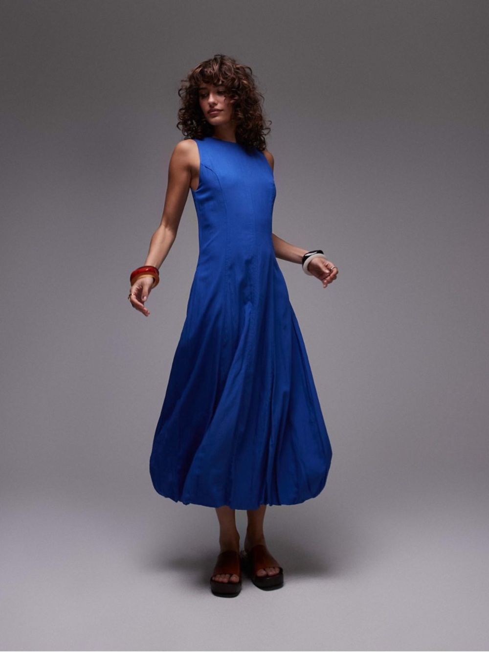 Mango Drape Hem Midi Dress